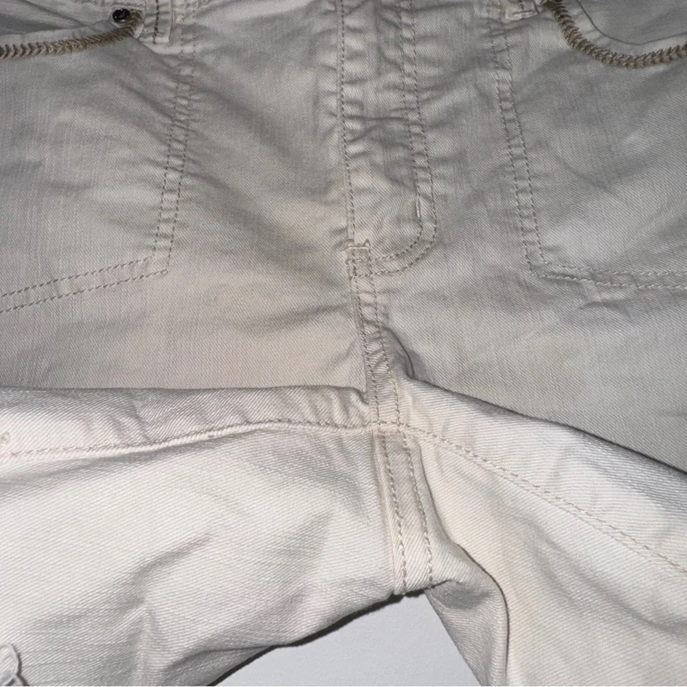 Nautica‎ Shorts Size 6 Beige Denim Cutoff Raw Hem Casual Summer Cotton Blend